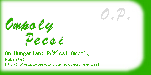 ompoly pecsi business card